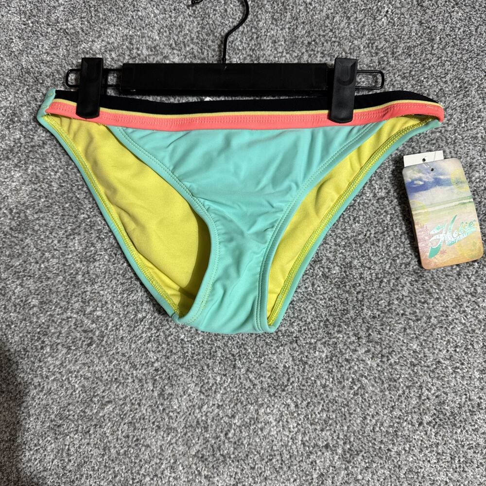 Retro 80s 90s Y2K Bikini Swim Bottom S Colorblock Festival Beach Playful Sporty